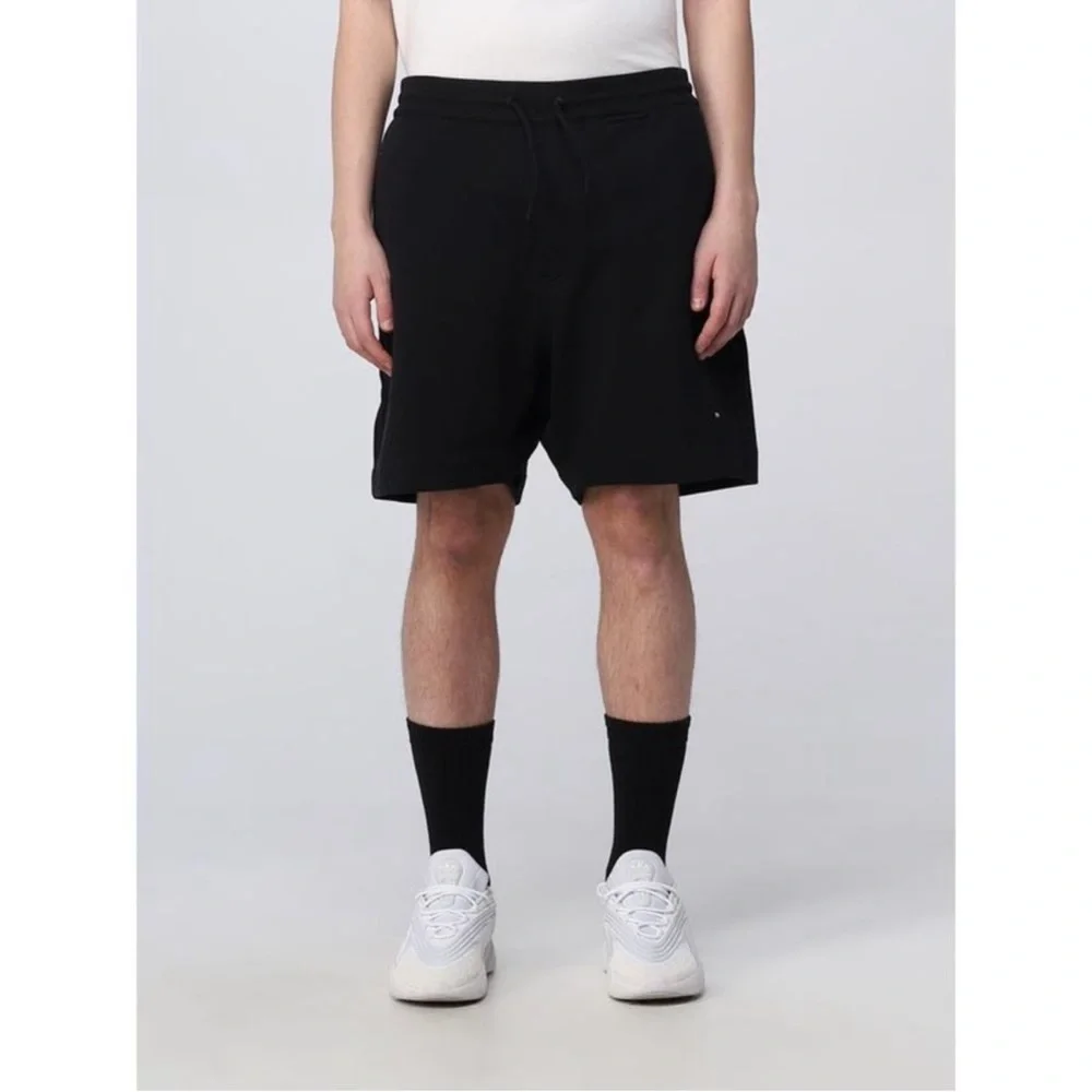 NWT Y-3 Yohji Yamamoto Cotton Blend Logo Drawstring Short